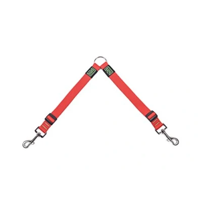 Imagen de bub&#039;s Correa Doble para Perro, extensión pasear Dos Perros (Grande, Rojo)