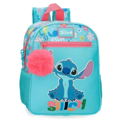 Imagen de Joumma Disney Aloha Stitch Mochila Escolar Adaptable a Carro Azul 23x28x10 cms Poliéster