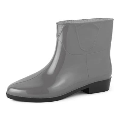 Imagen de Ladeheid Botines de Goma para Mujeres Botas Agua Zapatos Impermeables Mujer Lluvia Elegantes Resistentes al LAZT201801 (Gris, 41 EU)