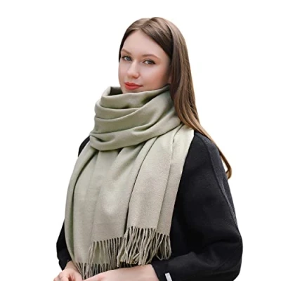 Imagen de MASADA Bufanda de invierno para mujer cálida y suave XXL 200 x 70 cm Verde lima