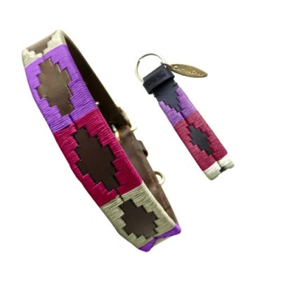 Imagen de Carlos Diaz Collar de Perro Premium Bordado y Encerado Estilo Polo Cuero Genuino XS