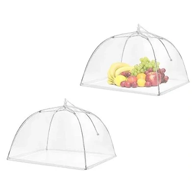 Imagen de Roysmart Material de malla para moscas, 2 unidades, cubierta mosca comida, plegable tartas, cubiertas alimentos, protección perfecta