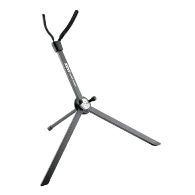 Imagen de K&amp;M 14335 Soporte para saxofón Jazz negro, en aluminio con estuche altura 42,5 cm transporte posible el bafle