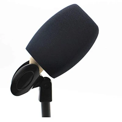 Imagen de micrófono Espuma Parabrisas Esponja Cubierta de Filtros pop para Micrófonos mano entrevistas (negro)