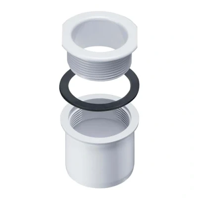 Imagen de INEFA Toma de desagüe atornillable para canalón caja, PVC DN 75 / NW 83 Blanco Accesorios canalón, fácil instalación,made in Germany