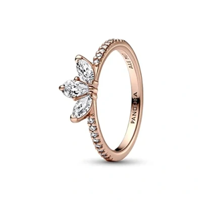Imagen de Pandora Timeless Anillo con diseño de Herbarium Cluster chapado en oro 14 quilates circonitas cúbicas transparentes, talla 50
