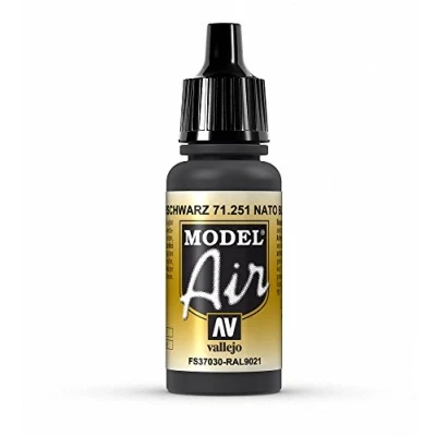 Imagen de Vallejo Model Air, Color Acrílico NATO, Negro 17 ml