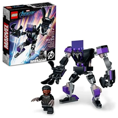 Imagen de LEGO Armadura robótica de Pantera Negra Marvel 76204, kit construcción; armaduras robóticas y minifiguras coleccionables para niños 7 años o más, 124 piezas