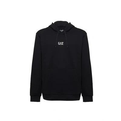 Imagen de EA7 Emporio Armani Sudadera con capucha Core Identity negra para hombre, Negro , M