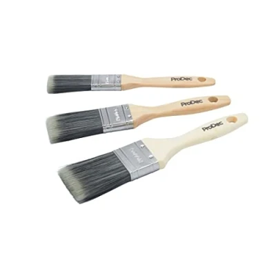 Imagen de ProDec PBPT038 Juego de 3 Pinceles Pintura sintética decoradora para un Acabado Suave con Pinturas en Paredes, techos, Madera y Metal, Contiene 1, 1.5 2 Pulgadas, Color marrón