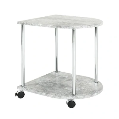 Imagen de HAKU Möbel Mesa auxiliar con ruedas aspecto hormigón, cromo, MDF, metal Dim.: AN 42 cm x AL 45 P 40 cm, Estilo: Moderno