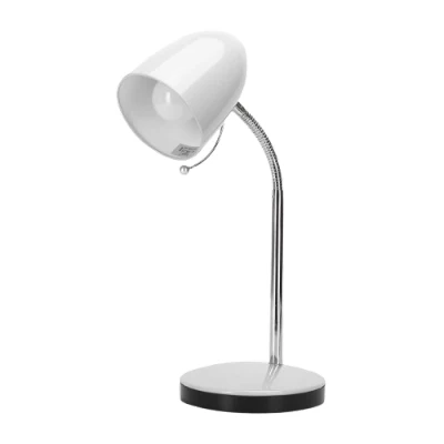Imagen de Aigostar Lámpara de Escritorio Retro metal, Flexo sin Bombilla, mesa Compatible con Led Bombillas Modelo E27, Máx 240V, Lampara Lectura para Leer, Trabajar, Estudiar, Blanco