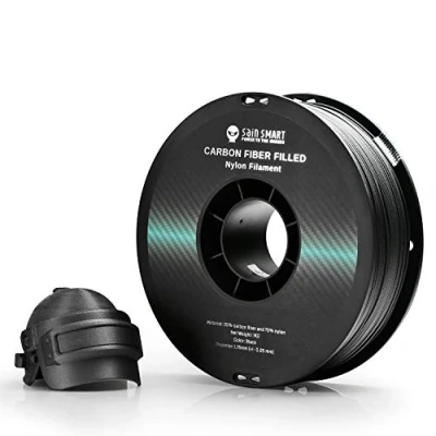 Imagen de SainSmart Bobina de 1,75 mm filamento nailon relleno fibra carbono Epa CF, 1 kg, para impresora 3D, color negro