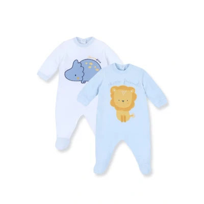 Imagen de Chicco SET 2 Pieces Pijama de bebé para niños, Talla: 50, Light blue