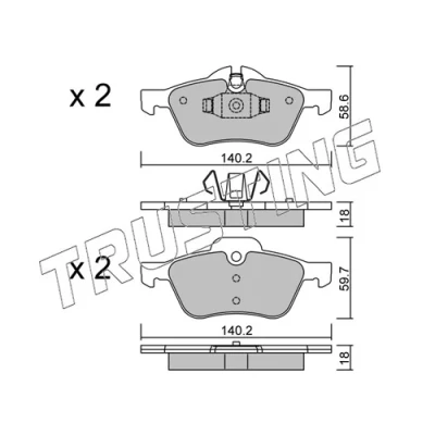 Imagen de TRUSTING 571.0 Juego de pastillas freno preparado para indicador desgaste MINI: Hatchback, Cabrio