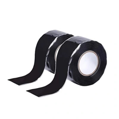 Imagen de Cinta de Silicona Autofusión Impermeable Autoadhesiva Reparación para Reparar Tuberías Emergencia Fugas Manguera Agua Cables Eléctrico 2 Rollos 3 Metros/Rollo (Negro)