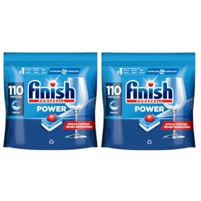 Imagen de Finish Powerball Power All in 1 Pastillas para el lavavajillas todo en 2 Packs ahorro de 110 220