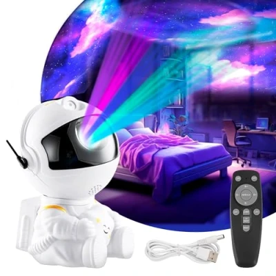 Imagen de JUPPLIES Proyector de Estrellas Astronauta Galaxy con Altavoz Bluetooth para Techo Led Mando a Distancia, Rotación y 8 Modos Luz Nocturna Niños (Sin altavoz)