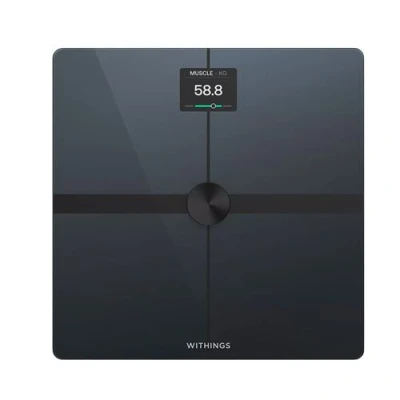 Imagen de Withings Body Smart Bascula de baño con Composición Corporal Avanzada (Peso, Grasa Corporal, Músculo, Masa Ósea, Agua, Índice Visceral), balanza WiFi, Hasta 8 Usuarios