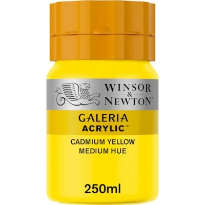 Imagen de Winsor &amp; Newton Galería Pintura Acrílica, Amarillo (Cadmium Yellow Medium Hue), 250 ml,