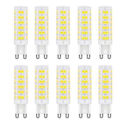 Imagen de Jiotouhu Bombilla LED G9, 7 W G9 (equivalente a 65 halógeno bombillas G9), blancas frías 6000 K, sin parpadeo, ángulo de 360 grados, CA 220 240 V, 10 unidades