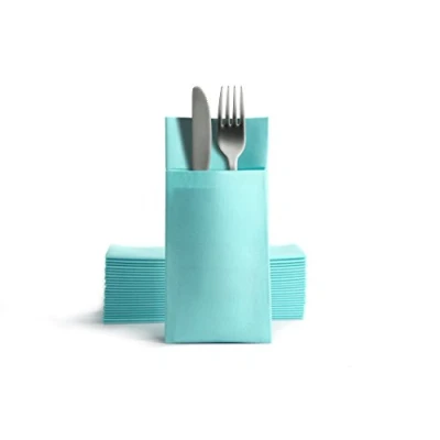 Imagen de Alvotex Chic Airlaid 50 Servilletas Desechables (39 x 40 cm, Similar a la Tela, 39 cm), Color Azul Menta