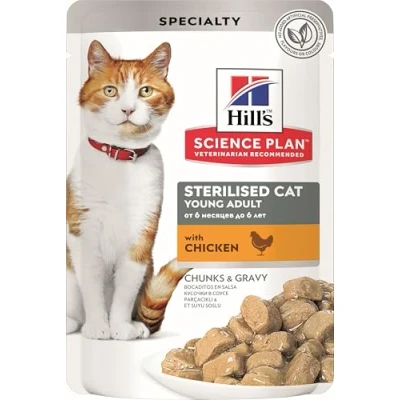 Imagen de Hills Pet Nutrition S.L. SP Sterilised Cat Pollo 12 Bolsas/85G 1941Le* 1000 g