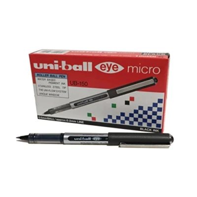 Imagen de Uni ball Eye Micro UB150 Bolígrafo de punta rodante (12 unidades), color negro