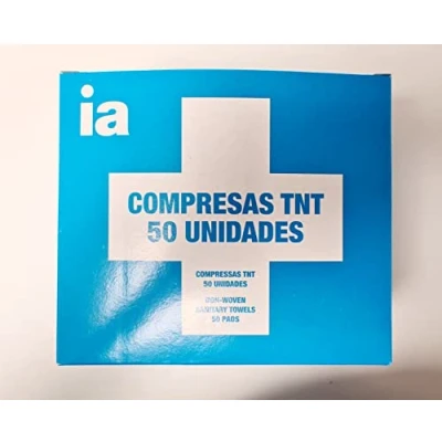 Imagen de INTERAPOTHEK COMPRESAS GASA ESTERIL (TNT) TEJIDO SIN TEJER 10x10 CM,50 UNIDADES.ESPECIALES PARA CURAS,MÁXIMA SUAVIDAD,DELICADAS CON LA PIEL