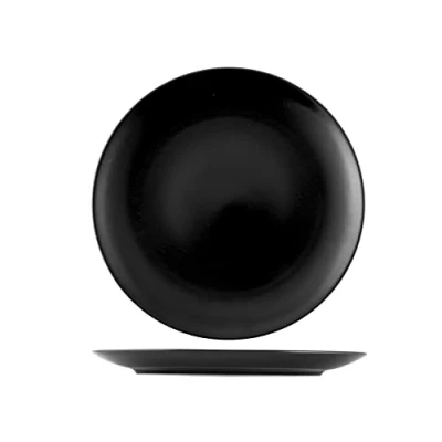 Imagen de H&amp;h set 6 piatti piani denver in stoneware nero cm 26