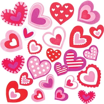 Imagen de Baker Ross AT550 Pegatinas de Espuma Corazón Set para Niños (Paquete 120)