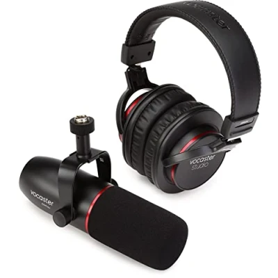 Imagen de Focusrite Vocaster Broadcast Kit, Micrófono Dinámico de Calidad y Auriculares Cerrados Para Podcasters, Con Protector Contra El Viento Soporte Antivibratorio, Cable Xlr Incluido
