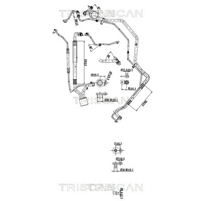 Imagen de TRISCAN 9010 28051 Tubería de baja/alta presión, aire acondicionado condensador a evaporador, evaporador compresor climatización