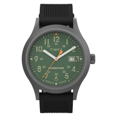 Imagen de Timex Expedition Scout Reloj para hombre de 40 mm, pulsera en silicona negra, esfera verde, caja gris plomo TW4B30200