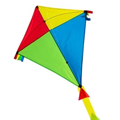 Imagen de CIM Cometa SUPERCOMETA Rainbow Eddy XL para niños Mayores de 6 años 90 x 98 cm Incluye Hilo 80 m y Colas a Rayas