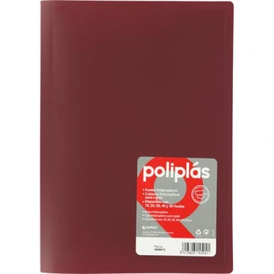 Imagen de Grafoplas 1155713 Carpeta de 50 fundas, color granate