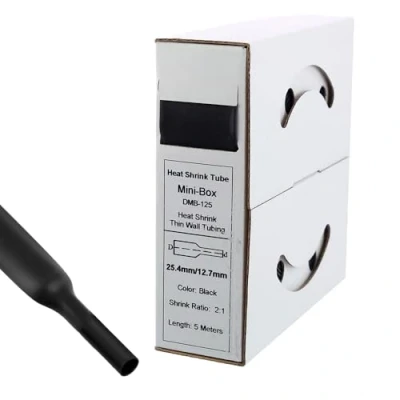 Imagen de Offgridtec Tubo termorretráctil (5 m, 25,4 mm &gt; 12,7 mm), color negro