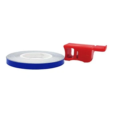 Imagen de 4R Quattroerre.it 10235 Wheel Stripes Tiras Reflectantes para Llantas de Moto con Aplicador, Azul, 5 mm x 6 mt