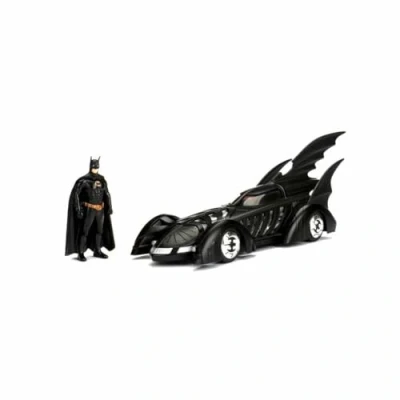 Imagen de Jada Coche Batmóvil de la Película Batman Forever 1995, Escala 1:24, con Figura Batman, Fabricado en Metal Calidad Fundido a Presión, las Puertas se Abren, para Niños Partir 8 Años