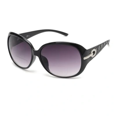 Imagen de JM Gafas de Sol Lectura Bifocales Redondas Clásicas para Mujer Lector Vintage Protección UV Negro +1.5