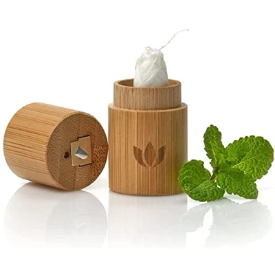 Imagen de Naturbrush Hilo Dental En Funda De Bambu Bobina 30 Metros Con Cera Vegano 100 ml
