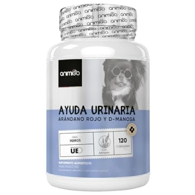 Imagen de Salud Urinaria para Perros 120 Cápsulas Sin Sabor Fáciles de Administrar Apoyo Natural Tracto Urinario, Vejiga y Riñones con D Manosa Arándano Rojo Que Refuerzan su Sistema Inmunológico