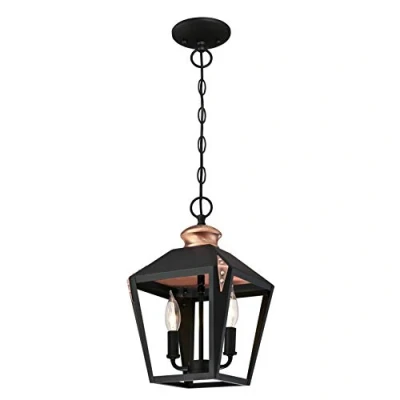 Imagen de Westinghouse Two Light Indoor Pendant Lámpara de Techo, Negro Mate