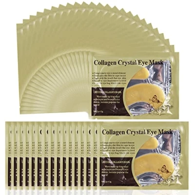 Imagen de 30 Pares de Mascarilla Colágeno Parches Ojos Bolsas y ojeras gel Cristal Dorado para Párpados, Hidratante las Arrugas Debajo los