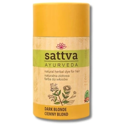Imagen de Sattva Coloración natural para el pelo rubio oscuro, color de henna alérgicos, tinte vegetal orgánico natural, y brillo doble porción ECOCERT