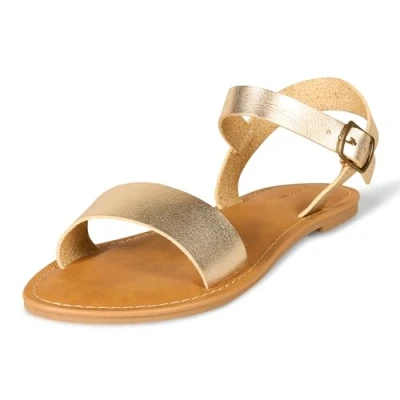 Imagen de Amazon Essentials Sandalia con Hebillas de Dos Tiras Mujer, Dorado, 38.5 EU