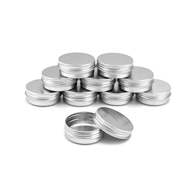Imagen de QWORK® 30 tarros de Aluminio para Crema con Tapas, Redondos vacíos Surtido joyería loción en (30 ml)