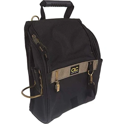 Imagen de CLC Custom Leathercraft 1509 Bolsa de Herramientas para electricistas Profesionales con Cremallera, Color Negro, 21 Bolsillos