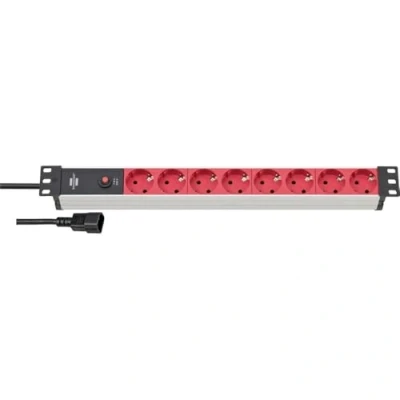 Imagen de Brennenstuhl ALU Line regleta enchufes 19&quot; para Armario Rack con 8 Tomas de Corriente y Clavija IEC (Cable 2 m, Unidad distribución, Formato Montaje)