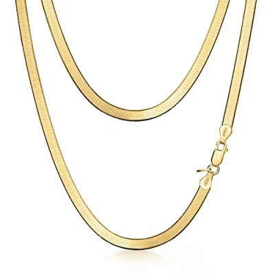 Imagen de Amberta Cadena Plana de Serpiente para Mujer en Plata Ley 925: 4.5 mm 50 cm